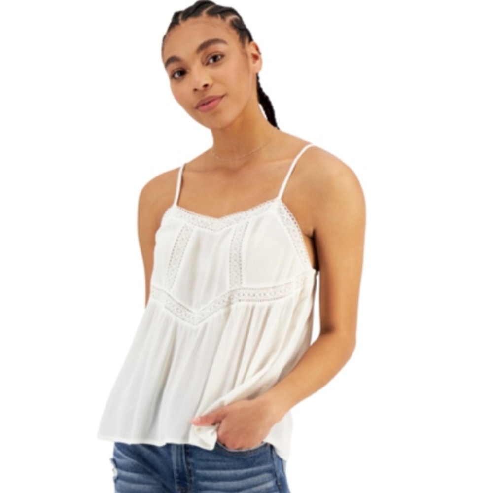 NWT Hippie Rose Juniors Crochet Trim Gauze Sleeveless Top Size L Size XL